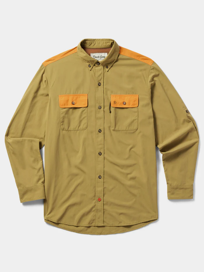 Lightweight Hunting Long Sleeve Shirt- Wheat/Blaze